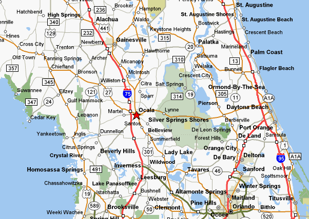 map of florida. Ocala Fl Map